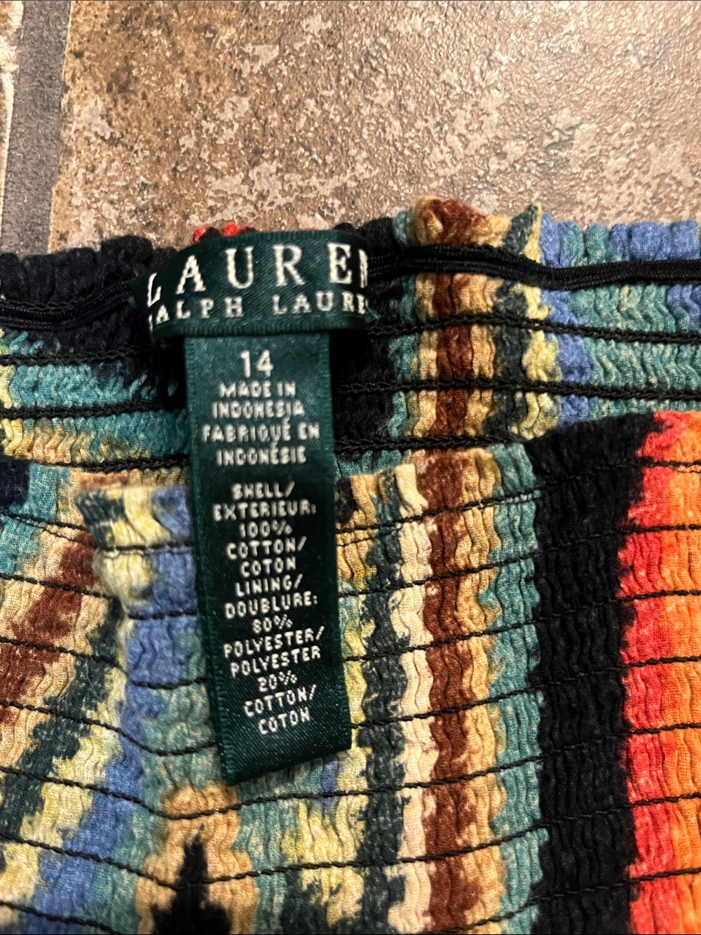 Lauren Ralph Lauren Multi-Color Tiered Skater Skirt in Teal, Black & Orange - Picture 2 of 7